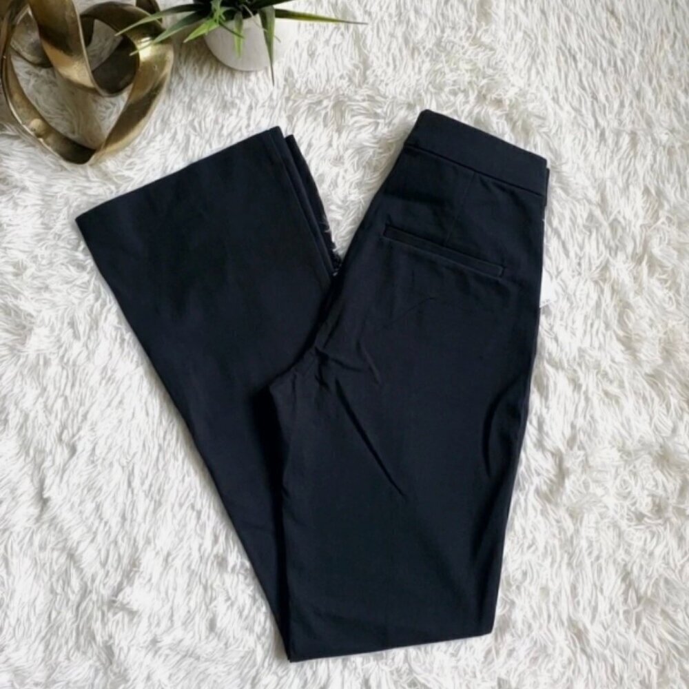 GAP High Rise Flare Pintuck Pleated Pants Black Stretch 6 PETITE NWT RT$80 - Picture 12 of 13